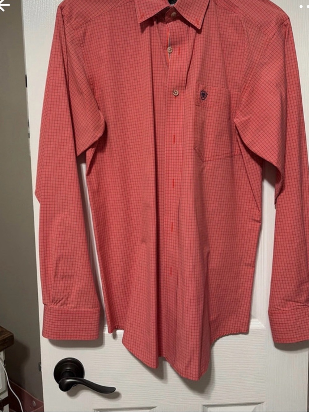 Ariat Red Micro-Check Long-Sleeve Dress Shirt